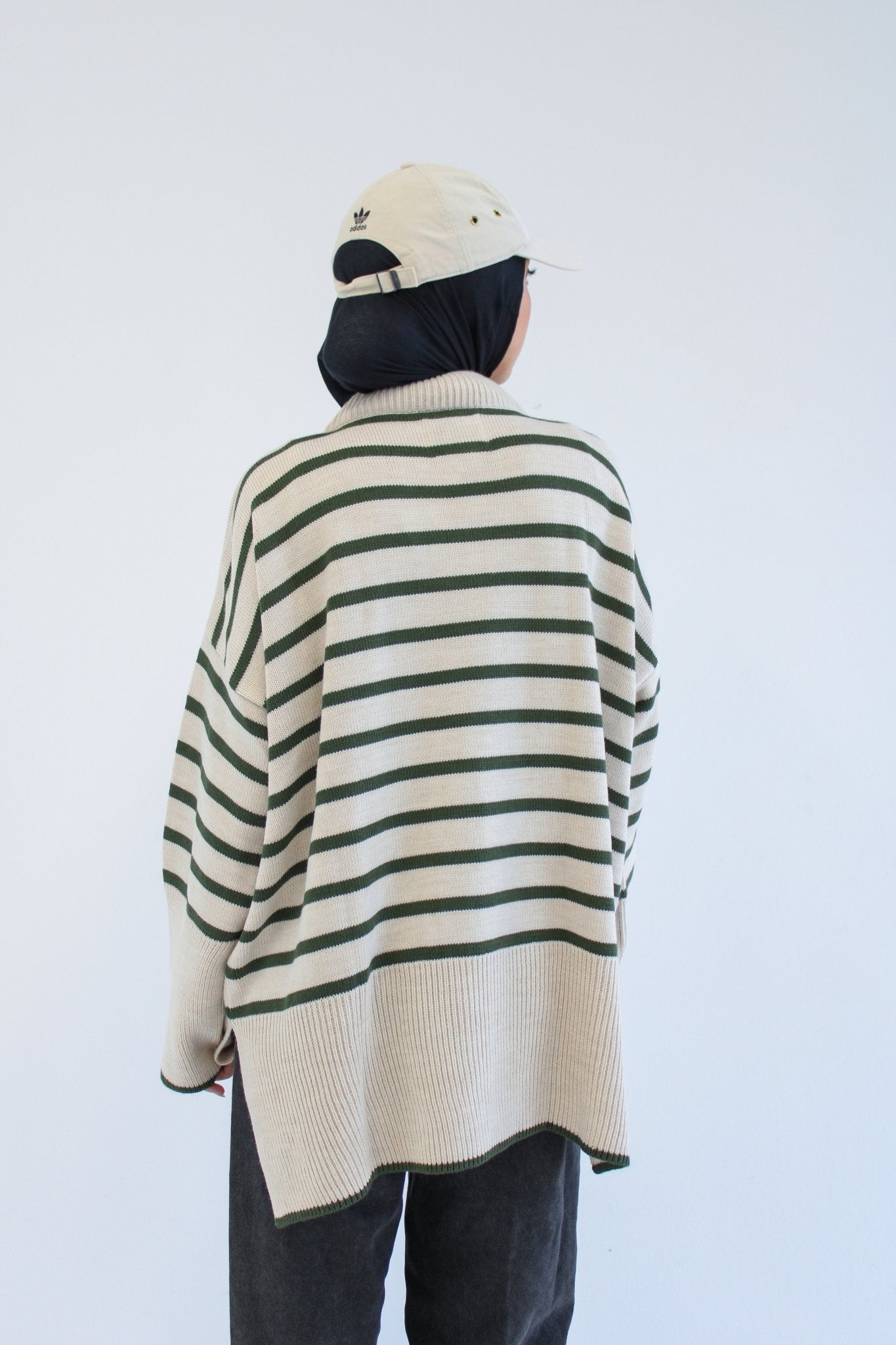 Soft Striped Pullover in olive - Lillyscarfofficial