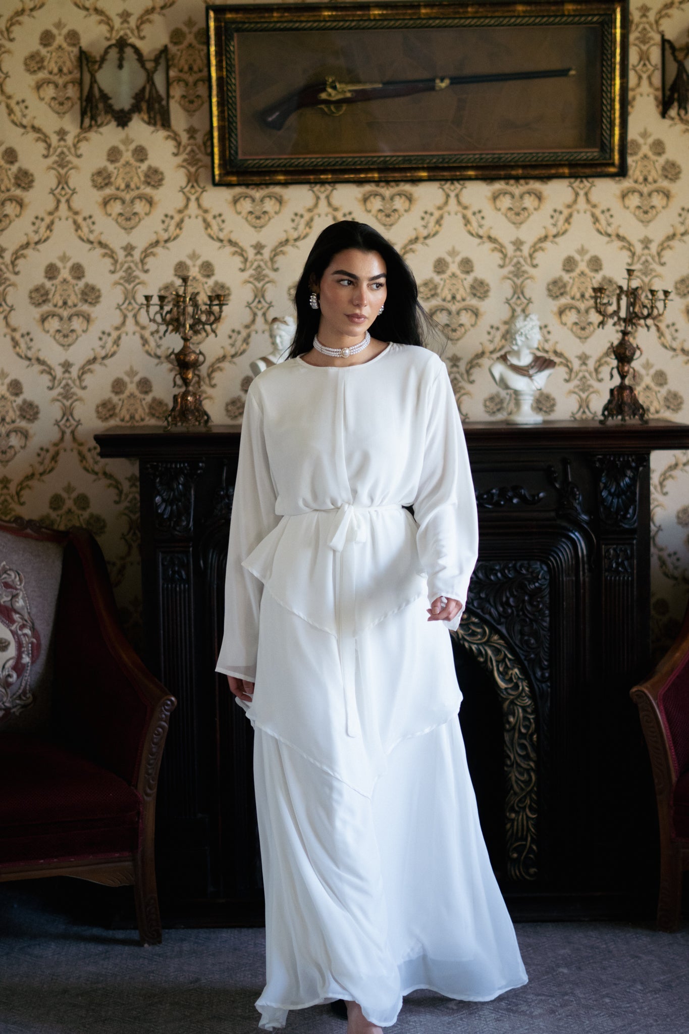 Swan chiffon dress - Lillyscarfofficial