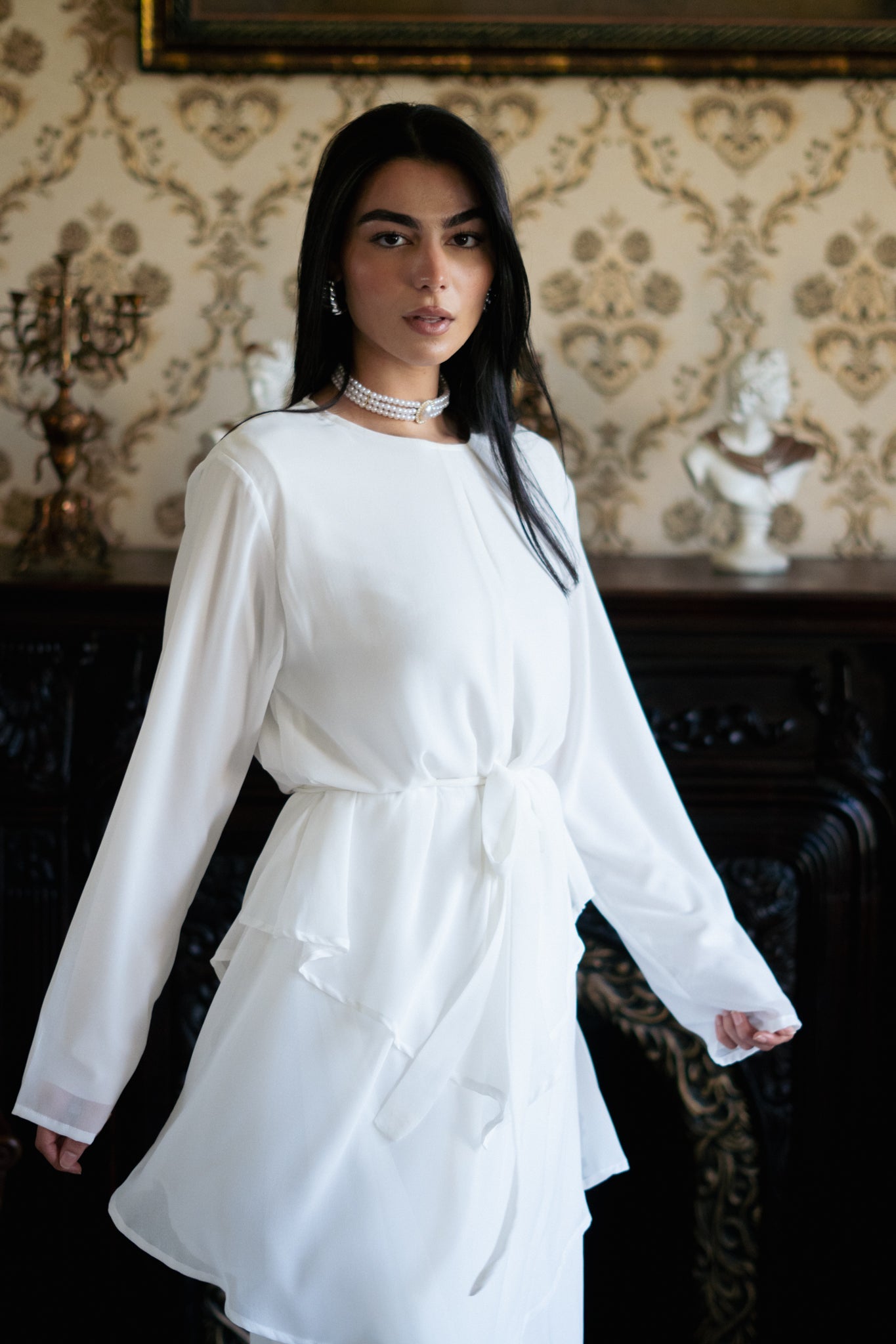 Swan chiffon dress - Lillyscarfofficial