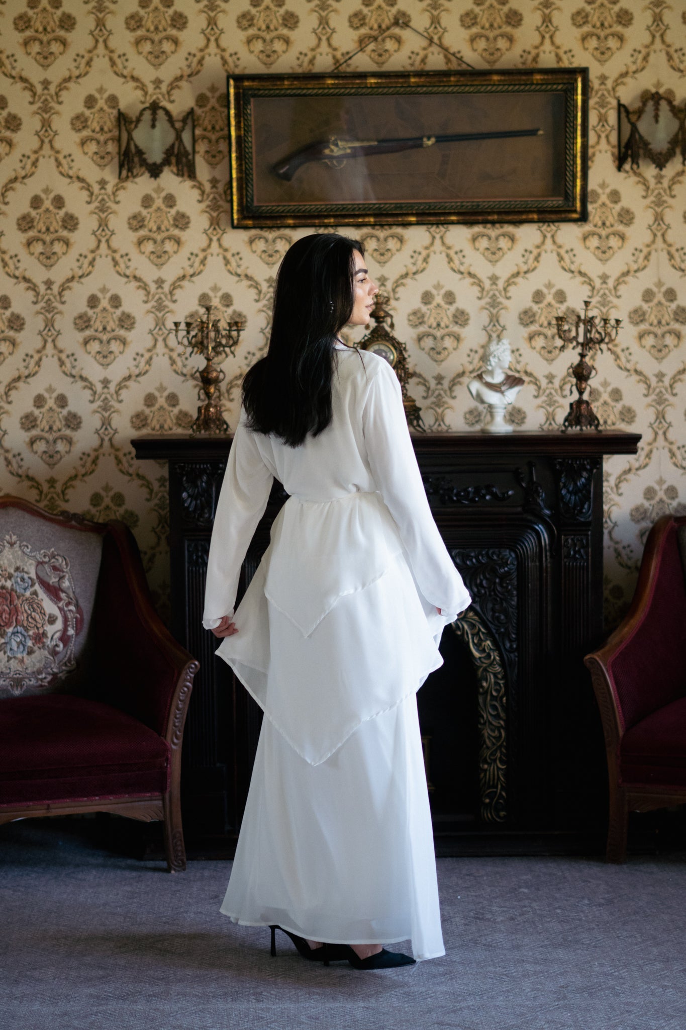 Swan chiffon dress - Lillyscarfofficial