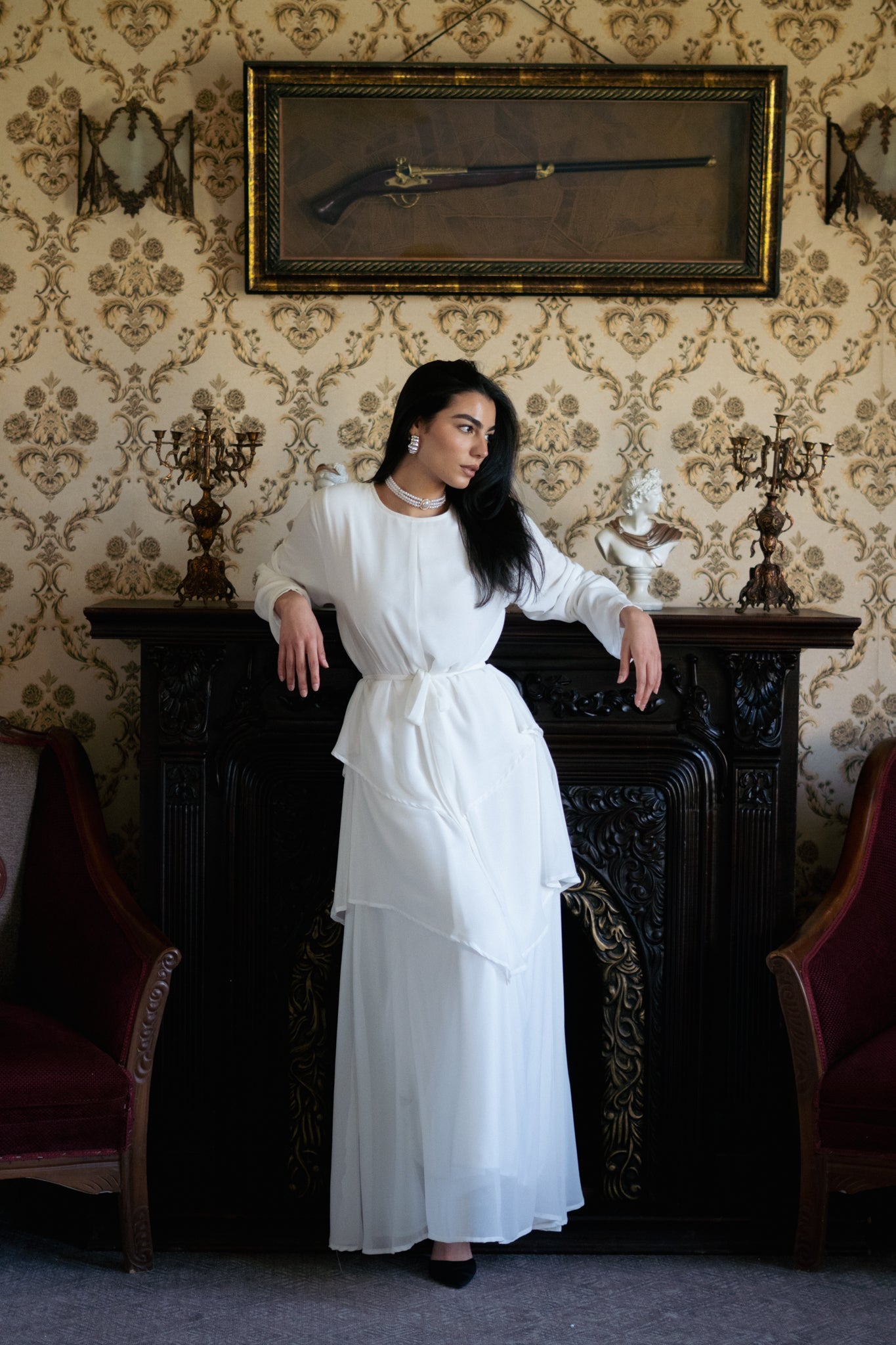 Swan chiffon dress - Lillyscarfofficial