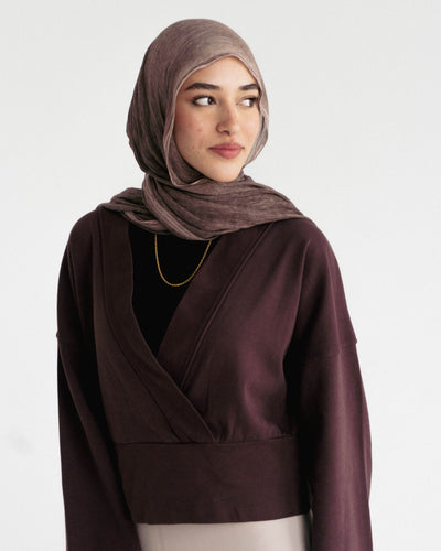 The wrap cozy top in Wine - Lillyscarfofficial
