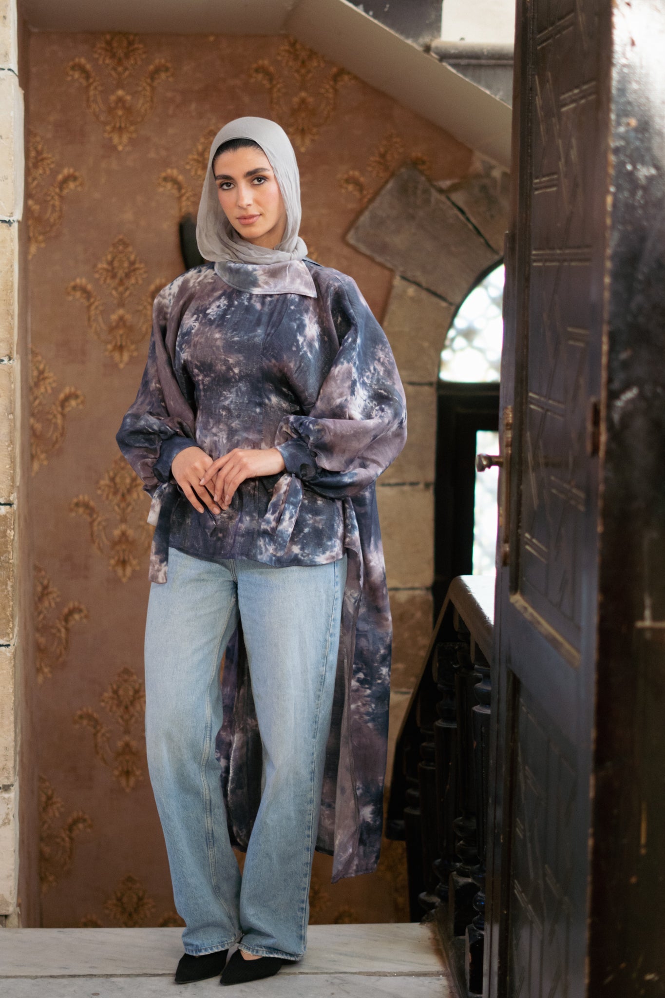 Tie Dye Shimmer Blouse - Lillyscarfofficial