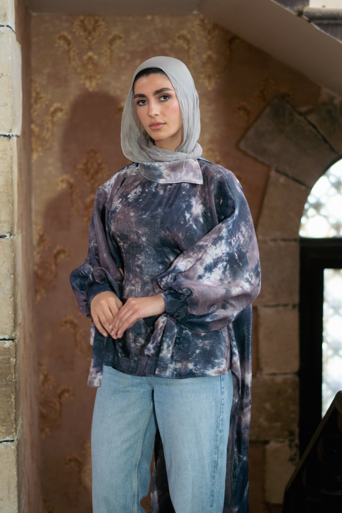 Tie Dye Shimmer Blouse - Lillyscarfofficial