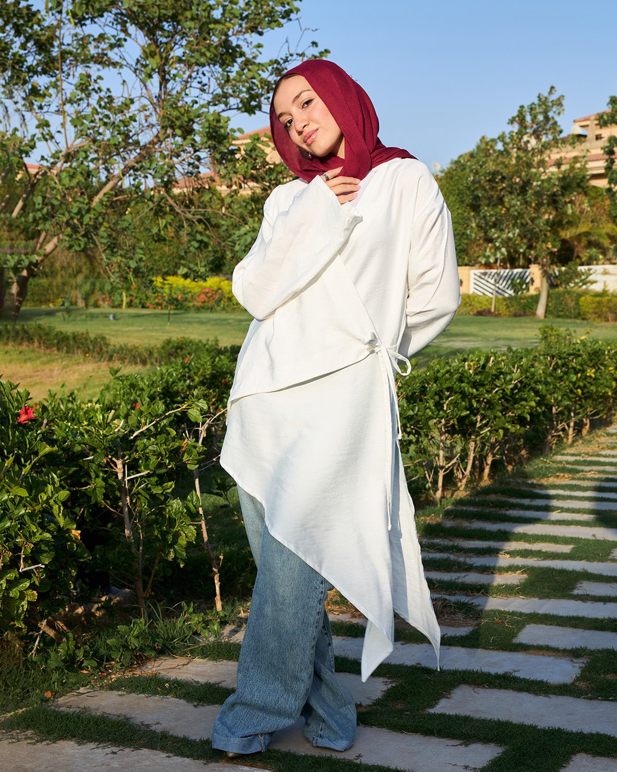 Voile Shirt in White - Lillyscarfofficial