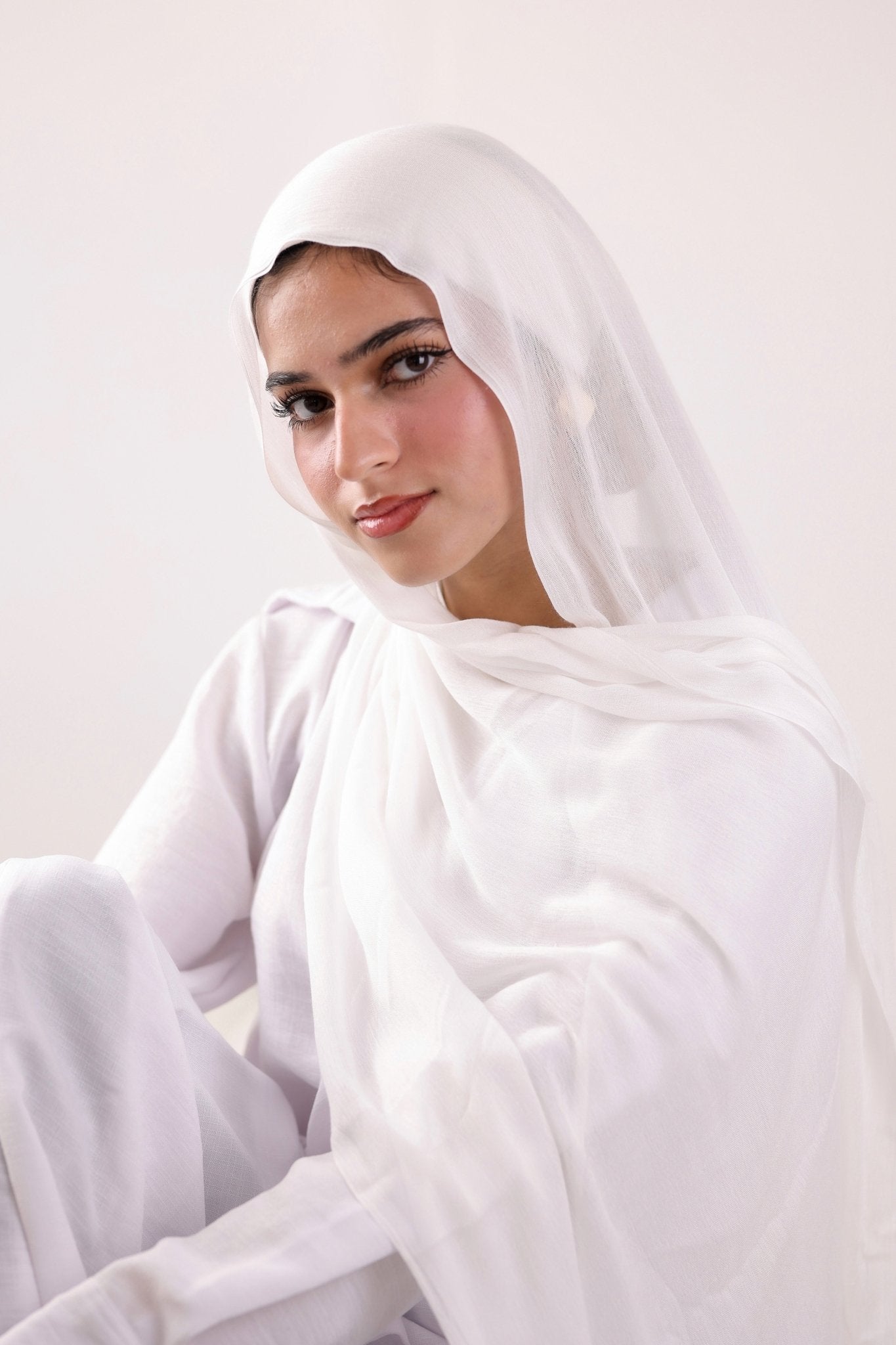 white Cotton Modal Scarf - Lillyscarfofficial