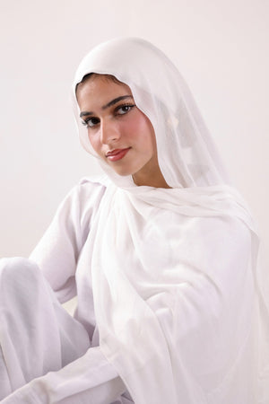 white Cotton Modal Scarf - Lillyscarfofficial