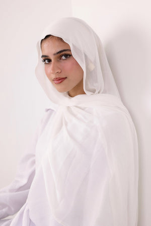 white Cotton Modal Scarf - Lillyscarfofficial