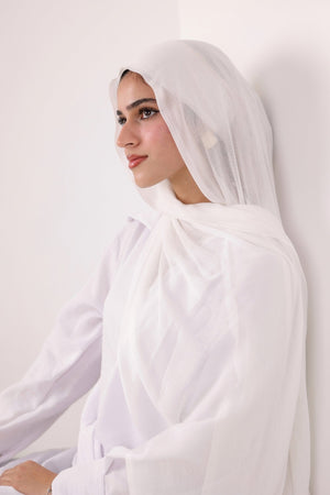 white Cotton Modal Scarf - Lillyscarfofficial