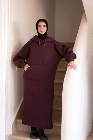 Winter Stroll dress in Burgundy - Lillyscarfofficial