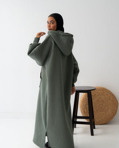 Winter Stroll dress in olive - Lillyscarfofficial