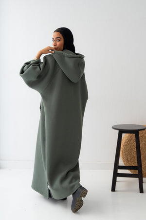 Winter Stroll dress in olive - Lillyscarfofficial