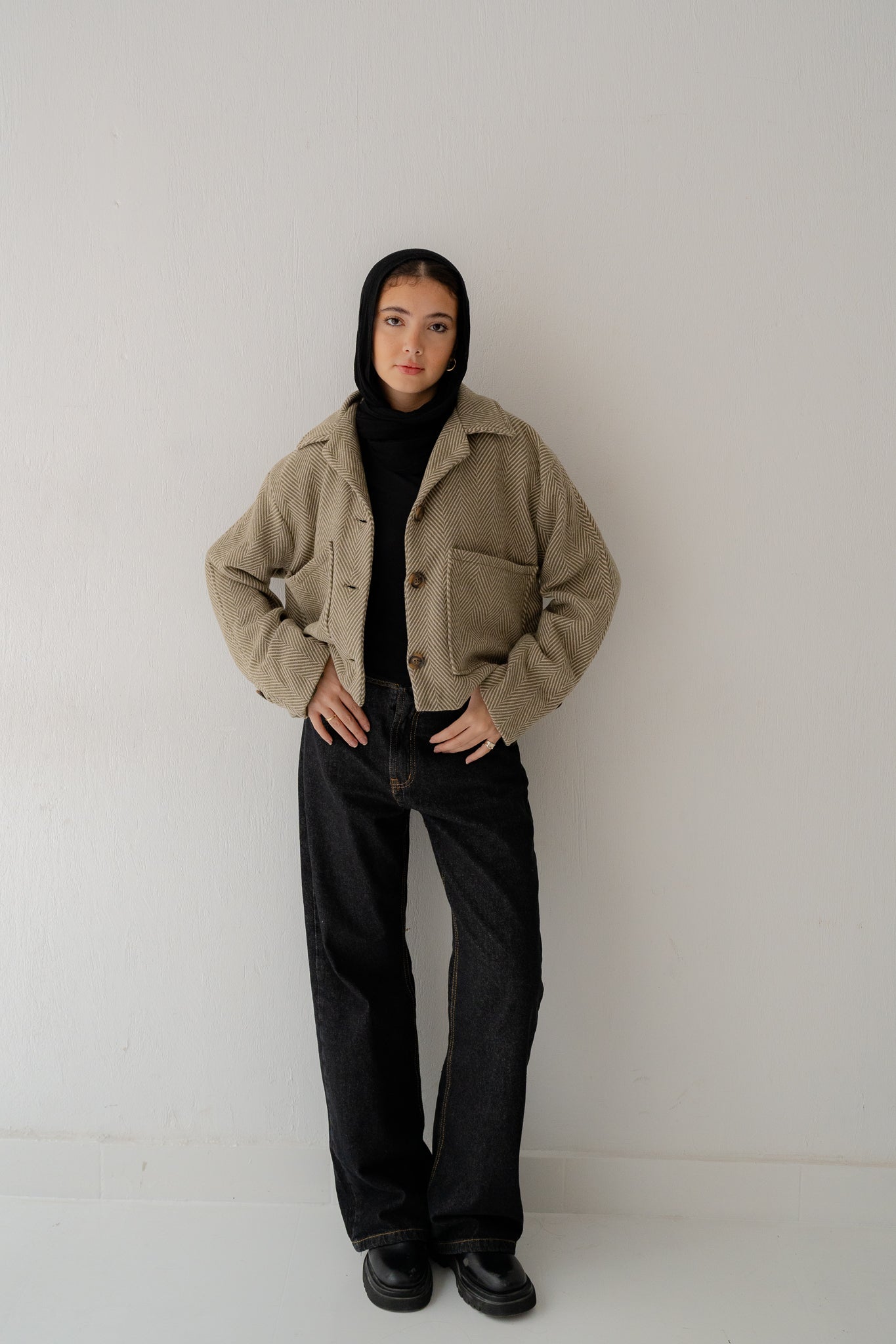 WOOL CROP JACKET - Lillyscarfofficial