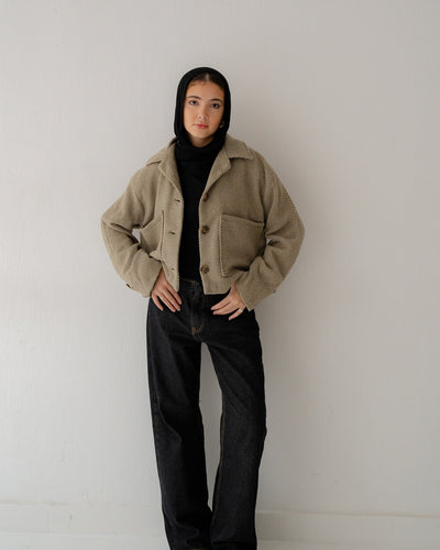 WOOL CROP JACKET - Lillyscarfofficial