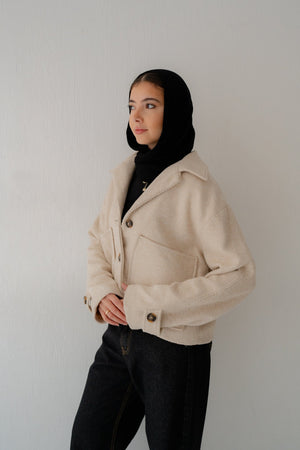 WOOL CROP JACKET - Lillyscarfofficial