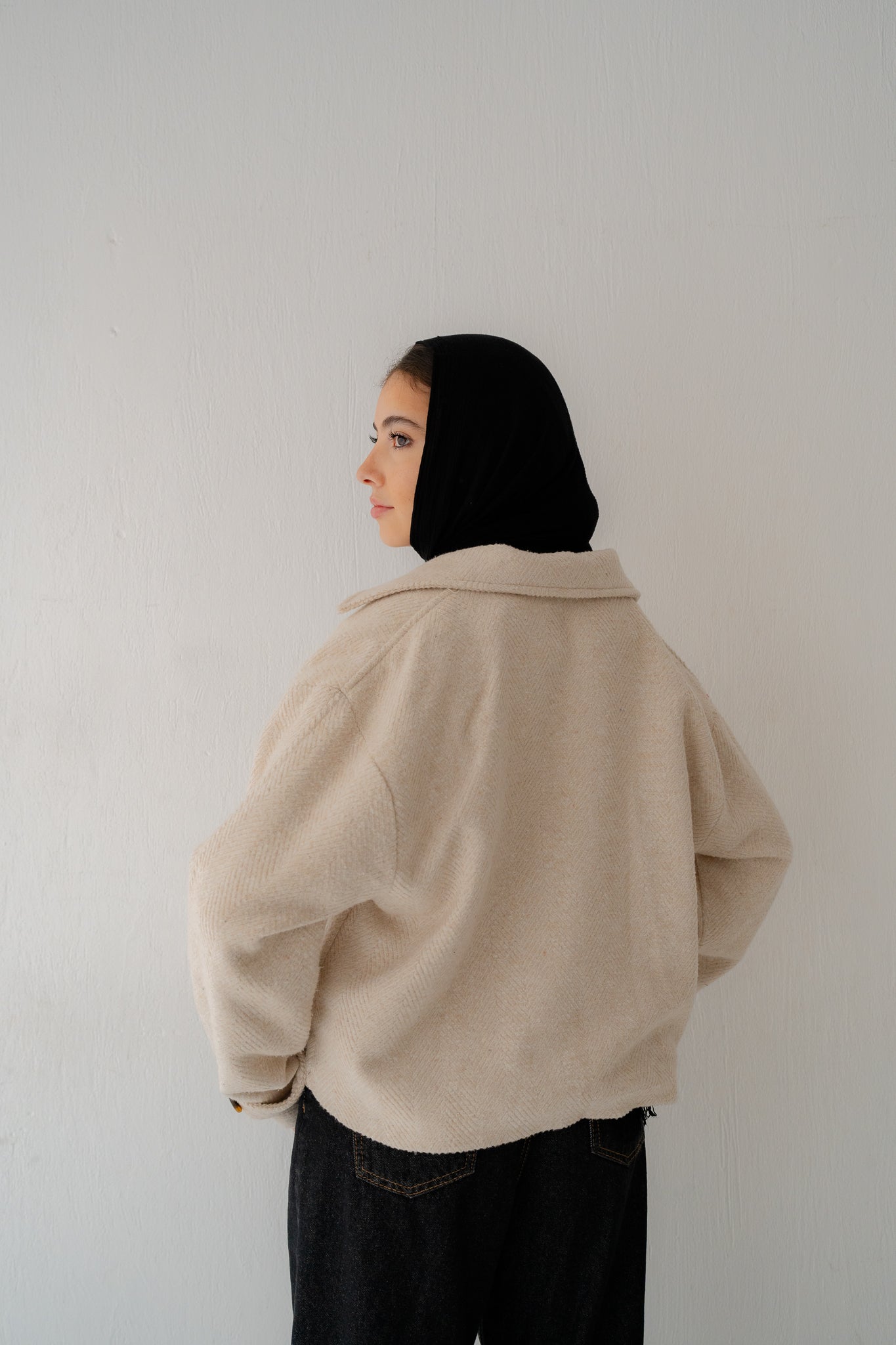 WOOL CROP JACKET - Lillyscarfofficial