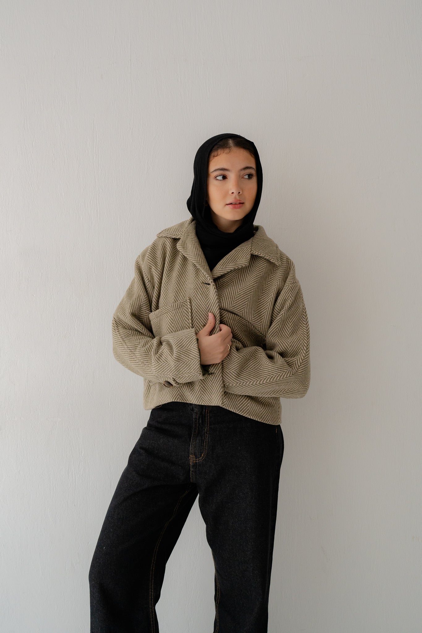 WOOL CROP JACKET - Lillyscarfofficial
