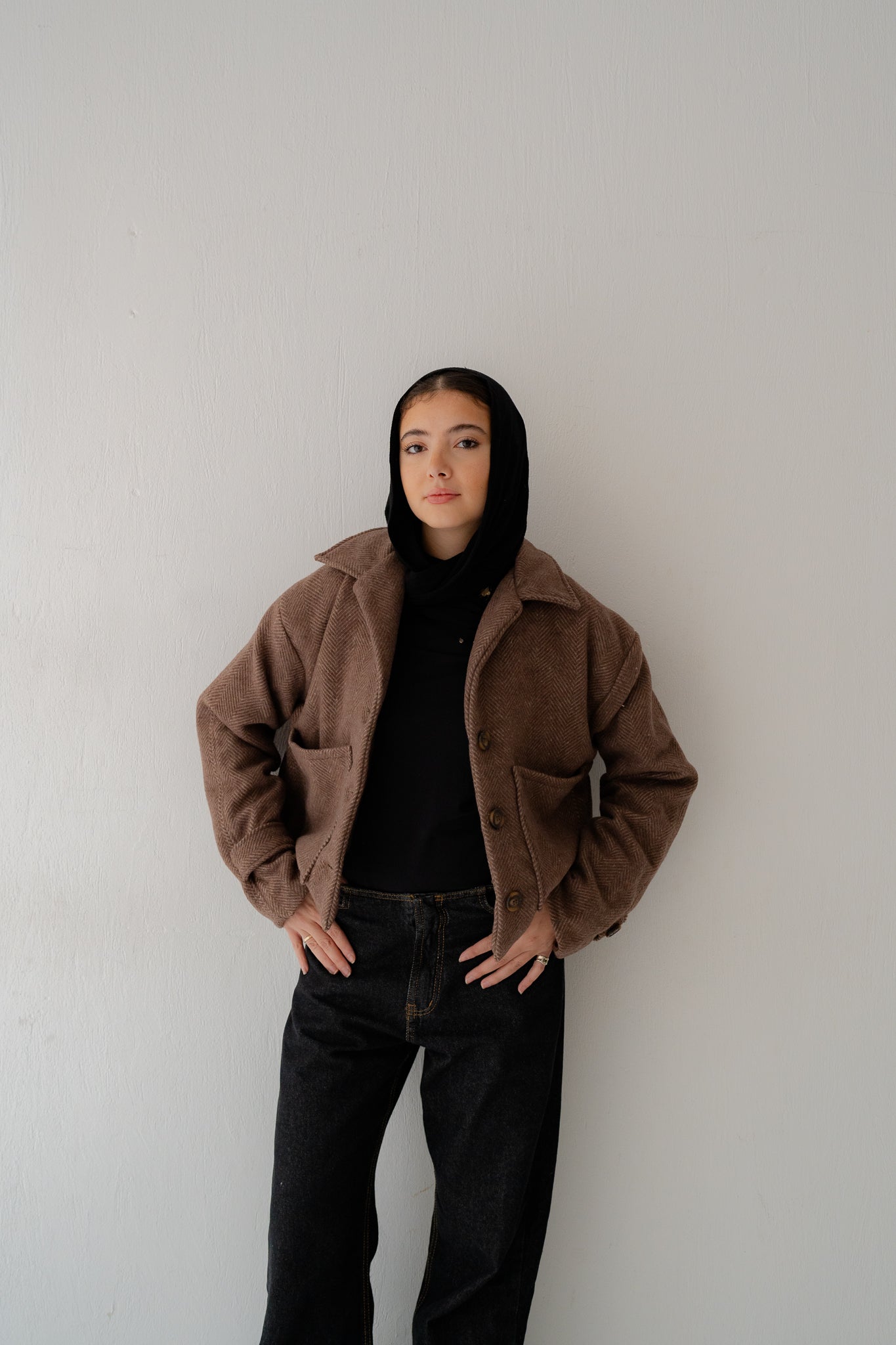 WOOL CROP JACKET - Lillyscarfofficial