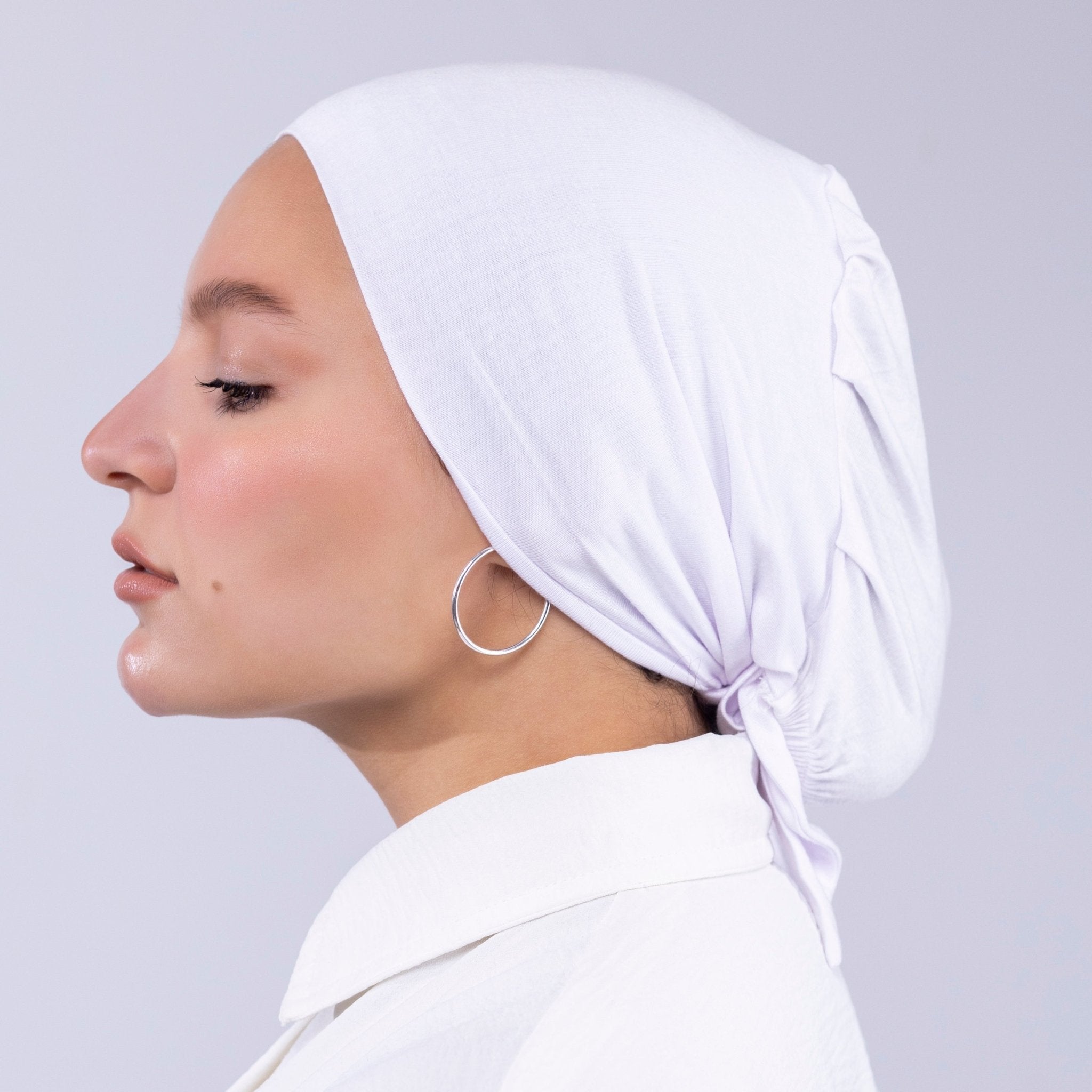 White Bandana - Tied - Lillyscarfofficial