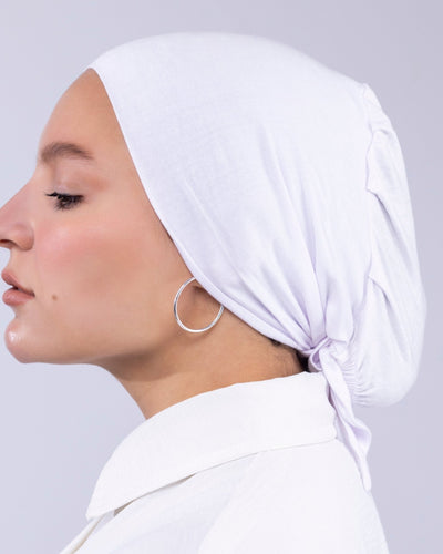 White Bandana - Tied - Lillyscarfofficial